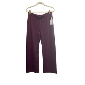 NWT Pj Salvage Small Port Maroon Wine Lounge Pants Faux Snaps #PQ27/38/46/54